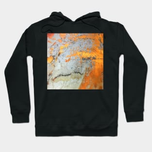 abstract industrial grunge grey and yellow rusted metal Hoodie